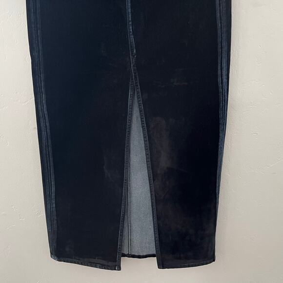 Blank NYC Crushed Velvet Maxi Denim Skirt Witchycore Whimsigoth Size 28 NWT - Picture 4 of 9
